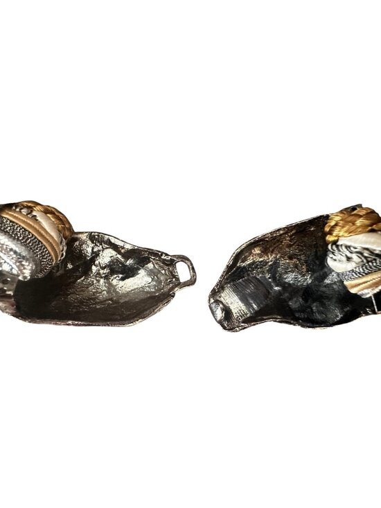 Vintage Metallic Braided Shells Waist Belt Women XS Gold Silver Mermaid Festival main image 11